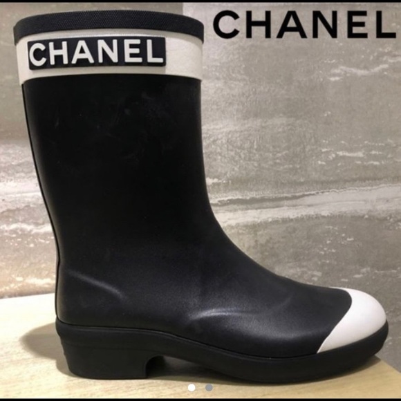 CHANEL RAIN BOOTS - Picture 1 of 2